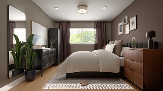 Warm Transitional Bedroom by Havenly Interior Designer Grazia