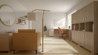Contemporary, Scandinavian, Inspired Modern, Midcentury Scandi, Warm Transitional Office by Havenly Interior Designer Blanca