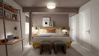 Warm Transitional Bedroom by Havenly Interior Designer Hilary