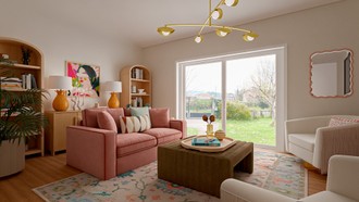 Bohemian, Glam, Preppy Living Room by Havenly Interior Designer Mariana