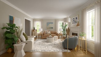 Bohemian, Transitional, Classic Contemporary, New Classic Living Room by Havenly Interior Designer Allison