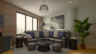 Bohemian, Industrial Living Room by Havenly Interior Designer Maria