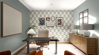 California Cool, Warm Transitional Office by Havenly Interior Designer Alisa