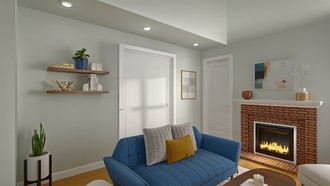Midcentury Modern, Artful Eclectic Living Room by Havenly Interior Designer Claire