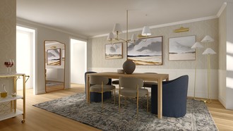 Warm Transitional, Modern Cottage Dining Room by Havenly Interior Designer Paola