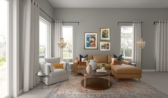 Artful Eclectic Living Room by Havenly Interior Designer Brenda