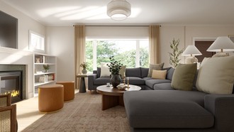 Transitional, Warm Transitional Living Room by Havenly Interior Designer Lilia