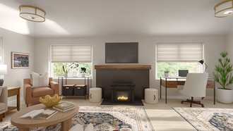 Organic Modern, Warm Transitional Living Room by Havenly Interior Designer Hilary