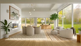Inspired Modern, Contemporary Luxe, Organic Modern, Warm Transitional Living Room by Havenly Interior Designer Jess
