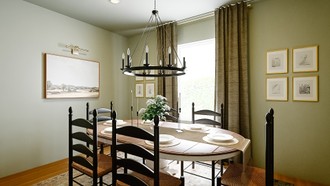 Warm Transitional Dining Room by Havenly Interior Designer Linda