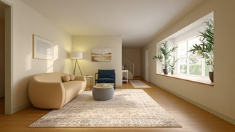 Transitional, Minimal, Inspired Modern, Midcentury Scandi, Organic Modern, California Cool, Warm Transitional Living Room by Havenly Interior Designer Annaliese