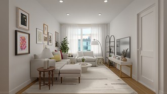 Eclectic, Inspired Modern Living Room by Havenly Interior Designer Victor