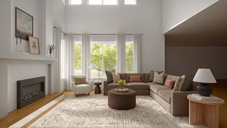 Contemporary Luxe, Warm Transitional Living Room by Havenly Interior Designer Alisa