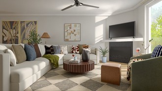 Eclectic, Inspired Modern Living Room by Havenly Interior Designer Emilee
