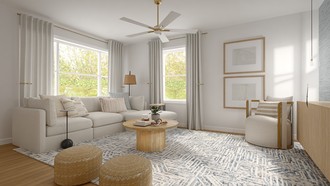 Coastal, Organic Modern, Warm Transitional Living Room by Havenly Interior Designer Estrellita