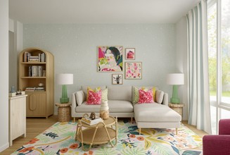 Artful Eclectic Living Room by Havenly Interior Designer Giovanna