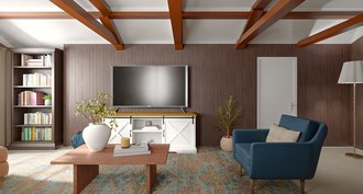 Southwest Inspired, Warm Transitional, Modern Cottage Living Room by Havenly Interior Designer Andrea