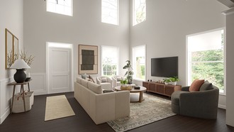 Organic Modern, Warm Transitional Living Room by Havenly Interior Designer Maria