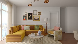 Parisian Modern, Artful Eclectic Living Room by Havenly Interior Designer Andrea