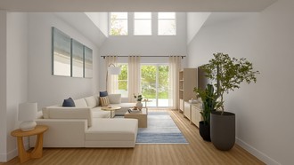 California Cool, Warm Transitional Living Room by Havenly Interior Designer Grazia