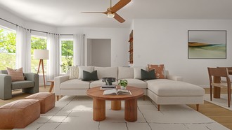 Midcentury Modern, Organic Modern, Warm Transitional Living Room by Havenly Interior Designer Angie