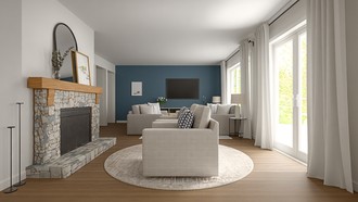 Contemporary Luxe, Warm Transitional Living Room by Havenly Interior Designer Alisa