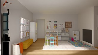 Modern, Artful Eclectic Playroom by Havenly Interior Designer Angela