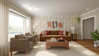 Warm Transitional Living Room by Havenly Interior Designer Paula