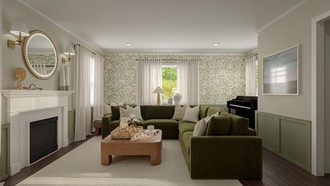 Eclectic, Bohemian, Transitional Living Room by Havenly Interior Designer Giovanna