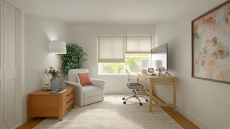Warm Transitional Office by Havenly Interior Designer Reem