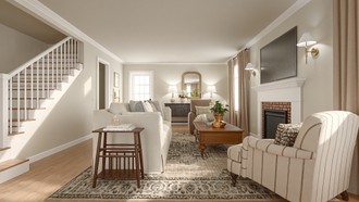 Modern Cottage, Traditional Charm Living Room by Havenly Interior Designer Sarah