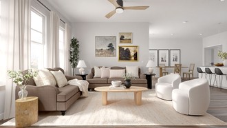 Inspired Modern, Organic Modern, Warm Transitional Living Room by Havenly Interior Designer Montserrat