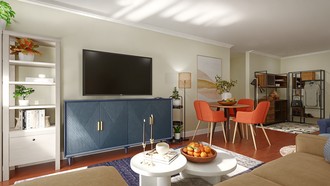 Transitional, Midcentury Modern Living Room by Havenly Interior Designer Shadnaz