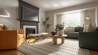 Contemporary, Transitional, Warm Transitional Living Room by Havenly Interior Designer Lilia
