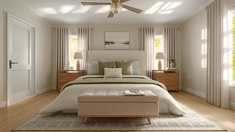 Warm Transitional Bedroom by Havenly Interior Designer Candida