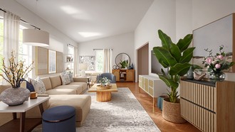 Bohemian, Coastal, California Cool Living Room by Havenly Interior Designer Shadnaz