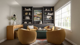 Transitional, Warm Transitional Reading Room by Havenly Interior Designer Maria