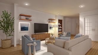Coastal, Minimal, Scandinavian Living Room by Havenly Interior Designer Constanza