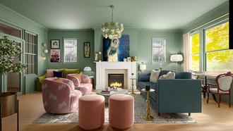Vintage, Artful Eclectic Living Room by Havenly Interior Designer Ivan