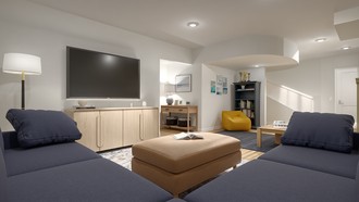 Warm Transitional Living Room by Havenly Interior Designer Solongo