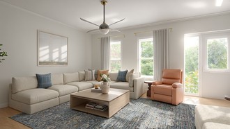 Organic Modern, California Cool, Warm Transitional Living Room by Havenly Interior Designer Andrea
