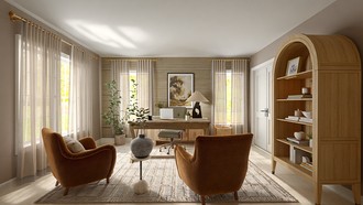 Warm Transitional, Modern Cottage Office by Havenly Interior Designer Candida