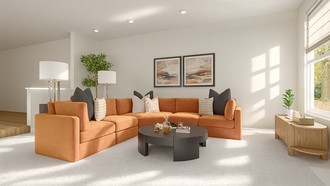 Warm Transitional Living Room by Havenly Interior Designer Emily