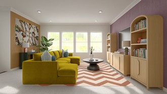 Artful Eclectic Living Room by Havenly Interior Designer Bertha