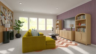 Artful Eclectic Living Room by Havenly Interior Designer Bertha