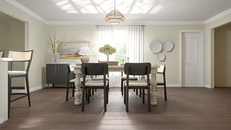 California Cool, Warm Transitional Dining Room by Havenly Interior Designer Mariel