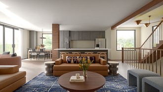Contemporary, Modern, Midcentury Modern, Warm Transitional Living Room by Havenly Interior Designer Stephanie