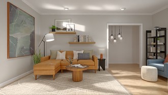 Modern, Classic, Midcentury Modern, Warm Transitional Living Room by Havenly Interior Designer Estrellita