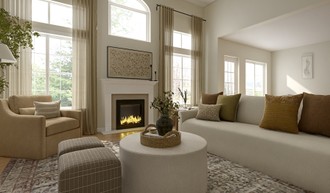 Rustic, Transitional, Organic Modern, Warm Transitional, Modern Cottage, Traditional Charm Living Room by Havenly Interior Designer Camila