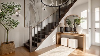 Warm Transitional Entryway by Havenly Interior Designer Malena